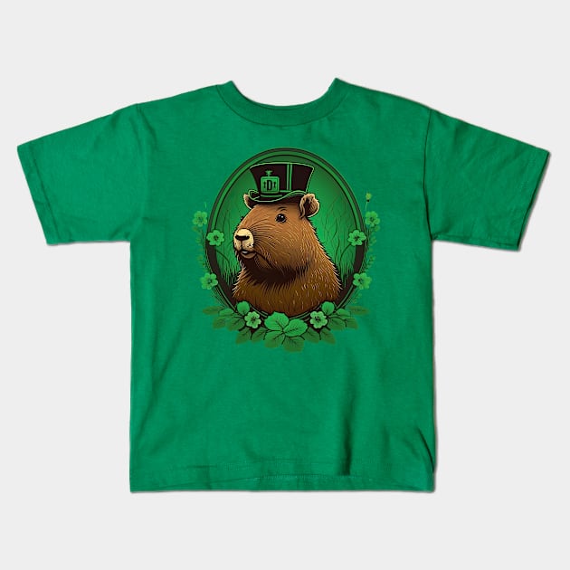 Capybara St. Patrick's Day Kids T-Shirt by JayD World